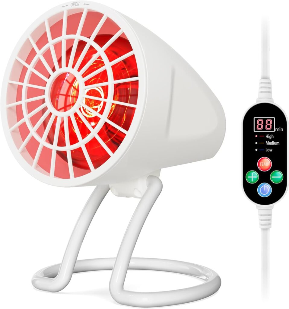 Hoakya 150W Infrarotlampe mit Schutzgitter und Timer