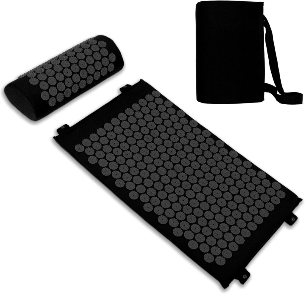 Belmalia Akupressurmatte mit Kissen für Nacken und Rücken