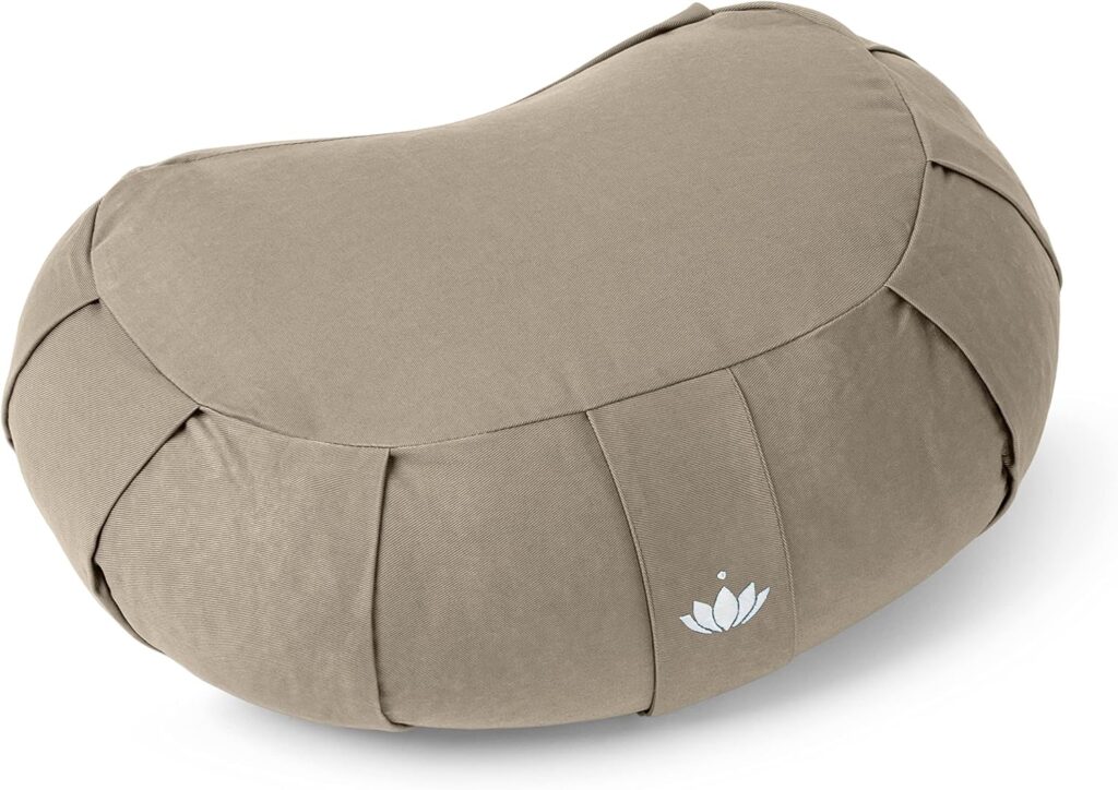Lotuscrafts Siddha Halbmond Meditationskissen aus Bio-Baumwolle