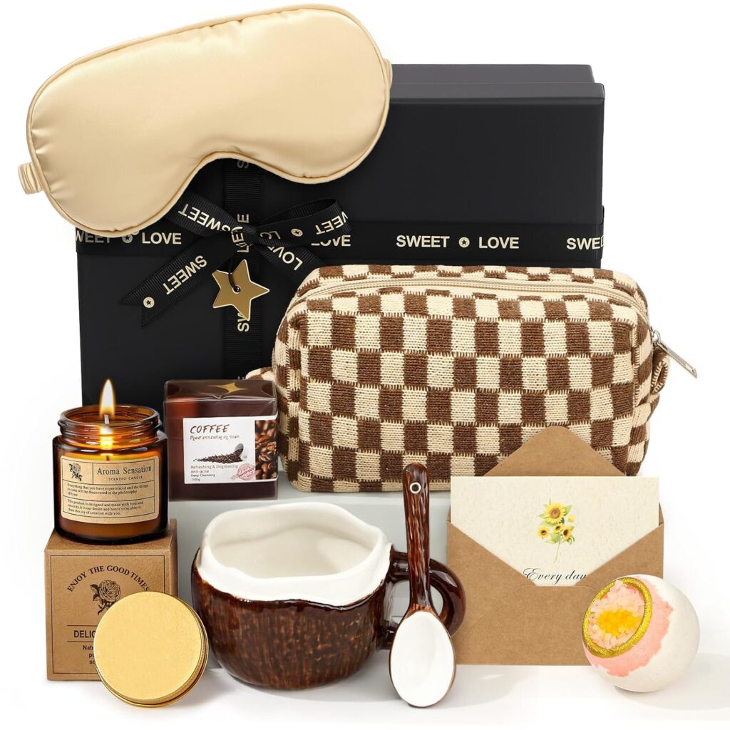 TUZT Wellness Geschenkset mit Keramiktasse, Badesalz und Duftkerze