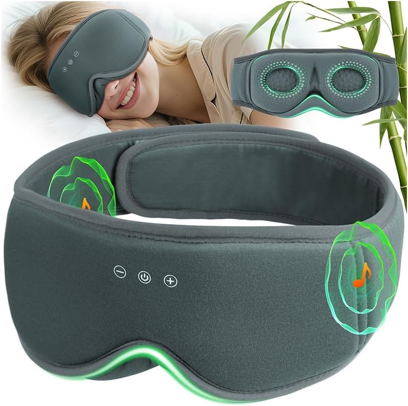 MUSICOZY Bambus Schlafmaske mit Bluetooth-Kopfhörern