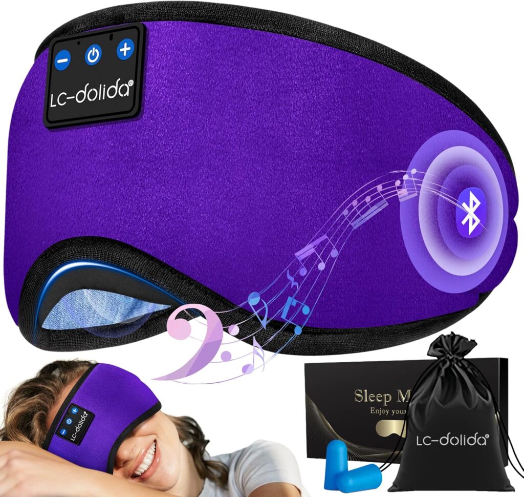 LC-dolida Bluetooth Schlafmaske mit Stereo-Lautsprechern